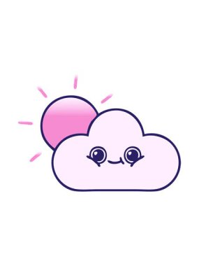 Bir güneş ve bulutun gölgeli çizgi filminin animasyonunu salla ve durdur