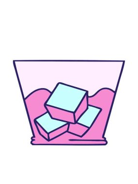 el hareketlerinin hareketli animasyonu çizilmiş tuhaf karikatür viski ve buz