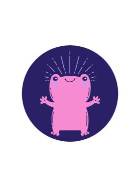 Dövme stili mutlu kurbağanın radyoaktif ışıldayan animasyonu