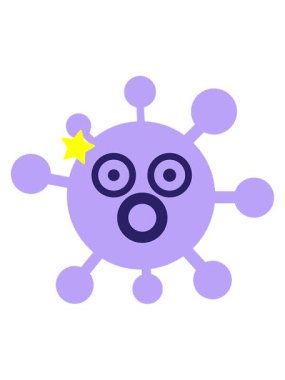 Parlayan yıldızlar şok olmuş virüs görüntüsünün animasyonunu etkiler