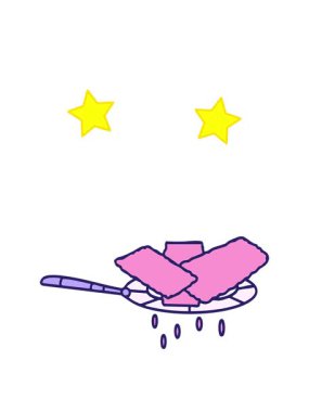 Kızarmış Brezilya pastel resimlerinin dönen yıldızları canlandırması