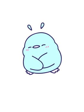 Tatlı yavru bir kuşun çizgi filminin yükselişi ve yüzüşü