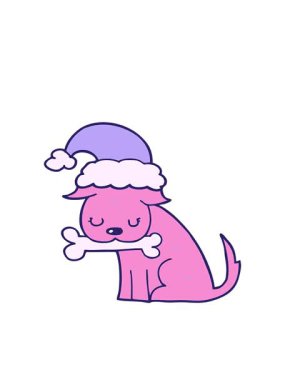 Tatlı Noel köpeğinin hareketli animasyonu