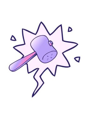 Konuşma baloncuğu ile çizgi film çekicisinin yumuşak gradyan tarzında canlandırmasını göster