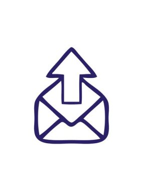 Bir e-posta işaretinin çizgi film çiziminin dönen hareket animasyonu