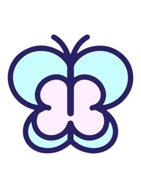 Basit bir kelebek çizgi filminin hareketli animasyonu