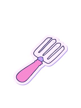 Çizgi film çatalının hareketli çıkartması