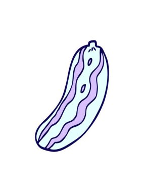 Çizgi filmdeki salatalık bitkisinin neon ışığı animasyonu