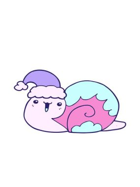 Tatlı çizgi film Noel salyangozunun hareketli animasyonu