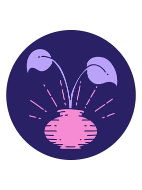 Vazodaki dövme stili ev bitkisinin hareketli canlandırması