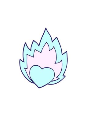 Yanan kalbin çizgi filminin dönen hareketi.