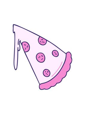 Elle çizilmiş bir dilim pizzanın basınçlı canlandırması