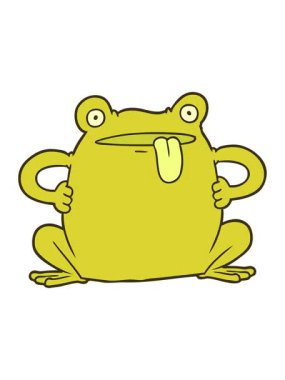 Çizgi film karakurbağasının renk canlandırması değişiyor