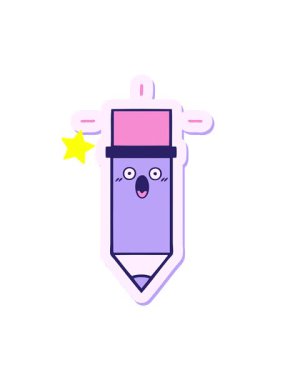 Parlayan yıldızlar çizgi film karakteri çıkartmasının canlandırmasını etkiler.