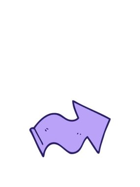 Karikatür karalama işaretli okun zıplama hareketi animasyonu