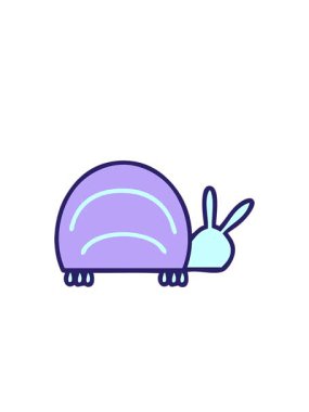 Yanıp sönen radyal çizgiler yeşil bir böceğin sevimli çizgi filmlerinin animasyonu