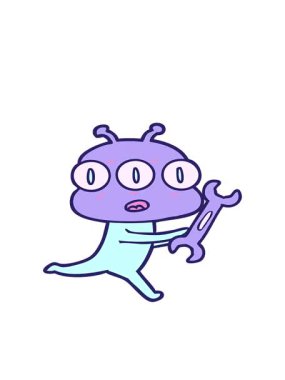 Üç gözlü uzaylının hareketli animasyonu