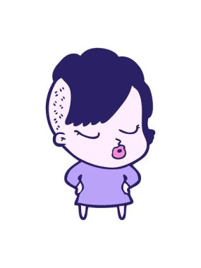 Çizgi film karakteri güzel hippi kızın efekt animasyonu