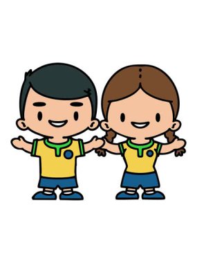 Brezilyalı erkek ve bayan futbolcuların parlak ışık efektleri