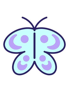 Basit ama sevimli kelebek çiziminin ışık efekti