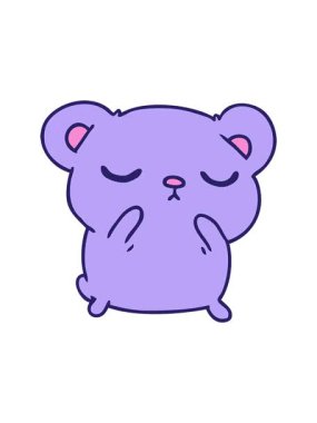 Şirin bir ayının serbest çizim hareketli animasyonu