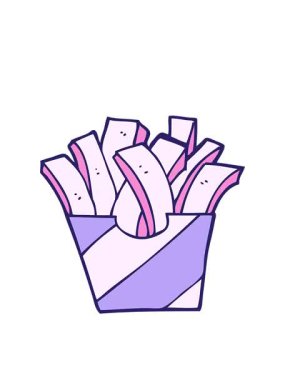 Çizgi film karikatür kızartmalarının hareketli animasyonu