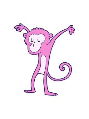 Bir çizgi film maymunun basınçlı animasyonu