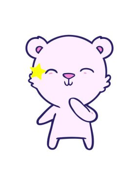 Parıldayan yıldızlar sevimli bir kutup ayısı çizgi filminin animasyonunu etkiler.