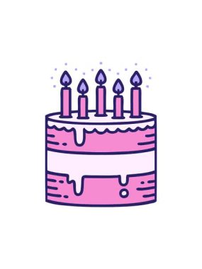 Doğum günü pastası çizgi filminin dönen hareketli animasyonu