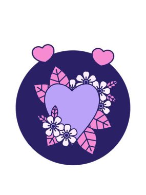 Botanik bir kalbin sembolik dövme görüntüsünün dönen kalp animasyonu