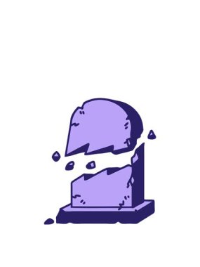 Kırık bir mezar taşı karikatürünün yükselişi ve yüzüşü