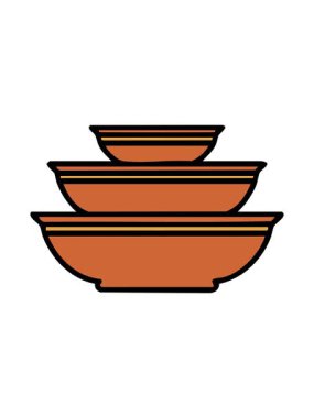 Bir yığın seramik yemek kasesinin basınçlı animasyonu