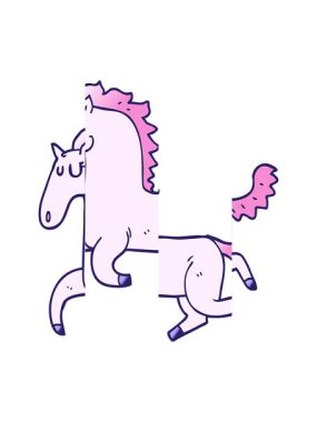 Çizgi film karalama koşu atının bölünmüş hareket animasyonu