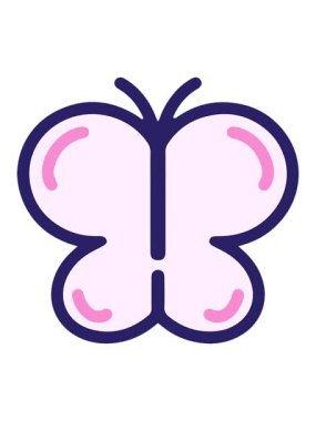 basit ama sevimli kelebek çiziminin hareketli animasyonu