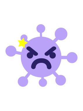 Parıldayan yıldızlar basit bir virüs görüntüsünün animasyonunu etkiler