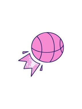 Bir basket topunun eski grunge desen çizgi filminin satış animasyonu