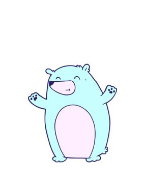 Mutlu kutup ayısı karakterinin zıplama hareketi