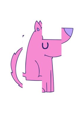 El çizimi köpeğin bölünen hareketi