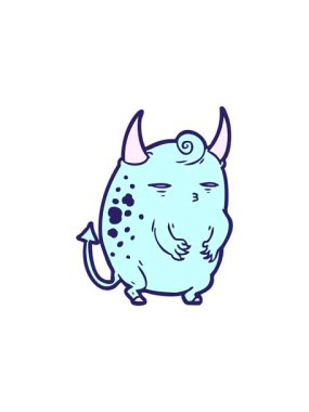 Küçük şişko cadılar bayramı şeytanının çizgi film animasyonu