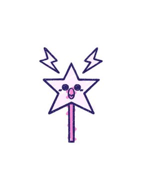 Sihirli değnek çiziminin hareketli animasyonu