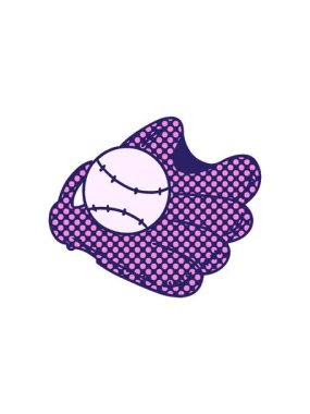 Elle çizilmiş beyzbol ve eldiven karalamalarının hareketli animasyonları