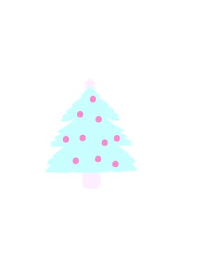 Yatay olarak titreşen Noel ağacı çiziminin animasyonu