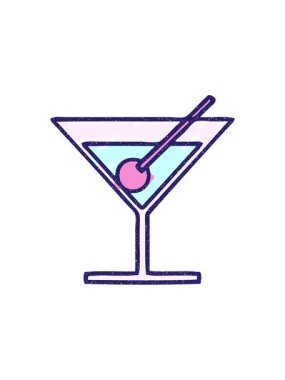 Dikkat çekici Cocktail Tebeşir Çizimi