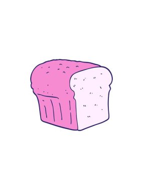 Ekmeğin düz renk illüstrasyonunun radyoaktif parlak animasyonu