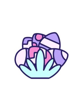 Sevimli dekoratif yumurta tasarımının radyoaktif parlak animasyonu