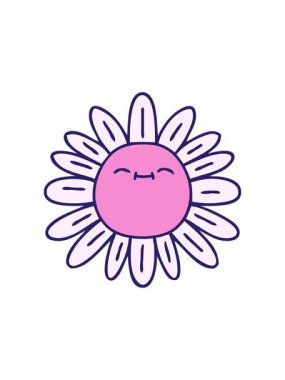 El çizimi tuhaf karikatür çiçeğinin bölünme etkisi