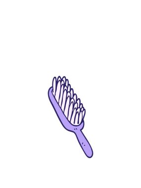 Kalk ve karikatür karikatür saç fırçasının animasyonunu uçur