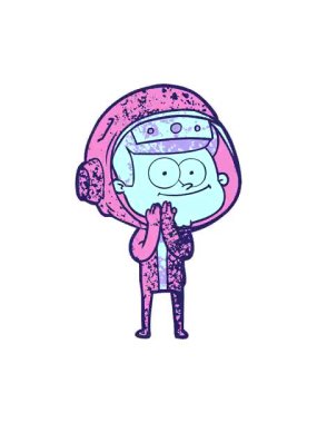 shivering motion animation of a happy astronaut cartoon