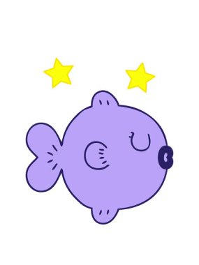 dönen yıldızlar el çizimi çizgi film balıklarının animasyonu