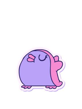 Freehand çizilmiş tatlı kawaii kırmızı robin çıkartmasının zıplama hareketi animasyonu